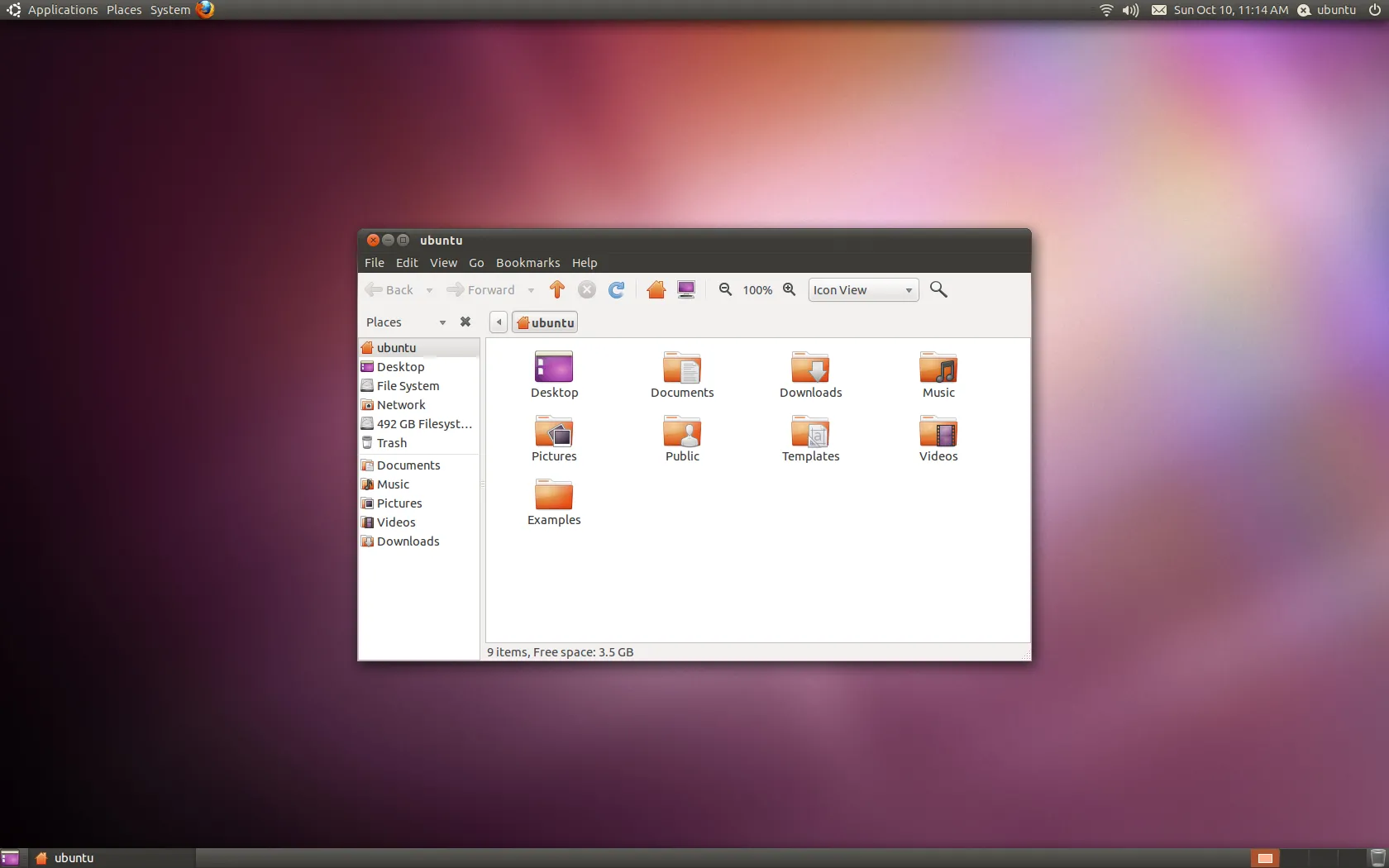 Giao diện desktop Ubuntu 10.10 Maverick Meerkat