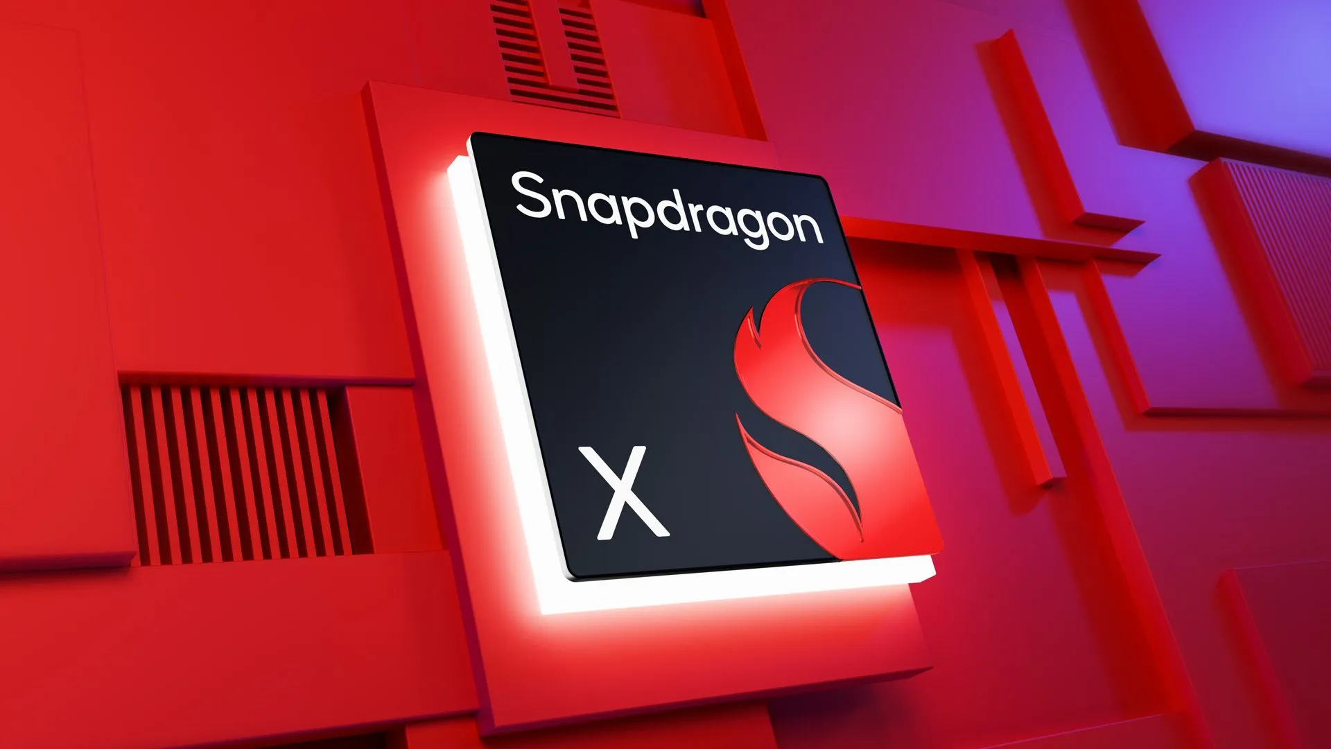 Logo chip Snapdragon X, biểu tượng cho nền tảng phần cứng ARM mạnh mẽ trên các laptop Windows.