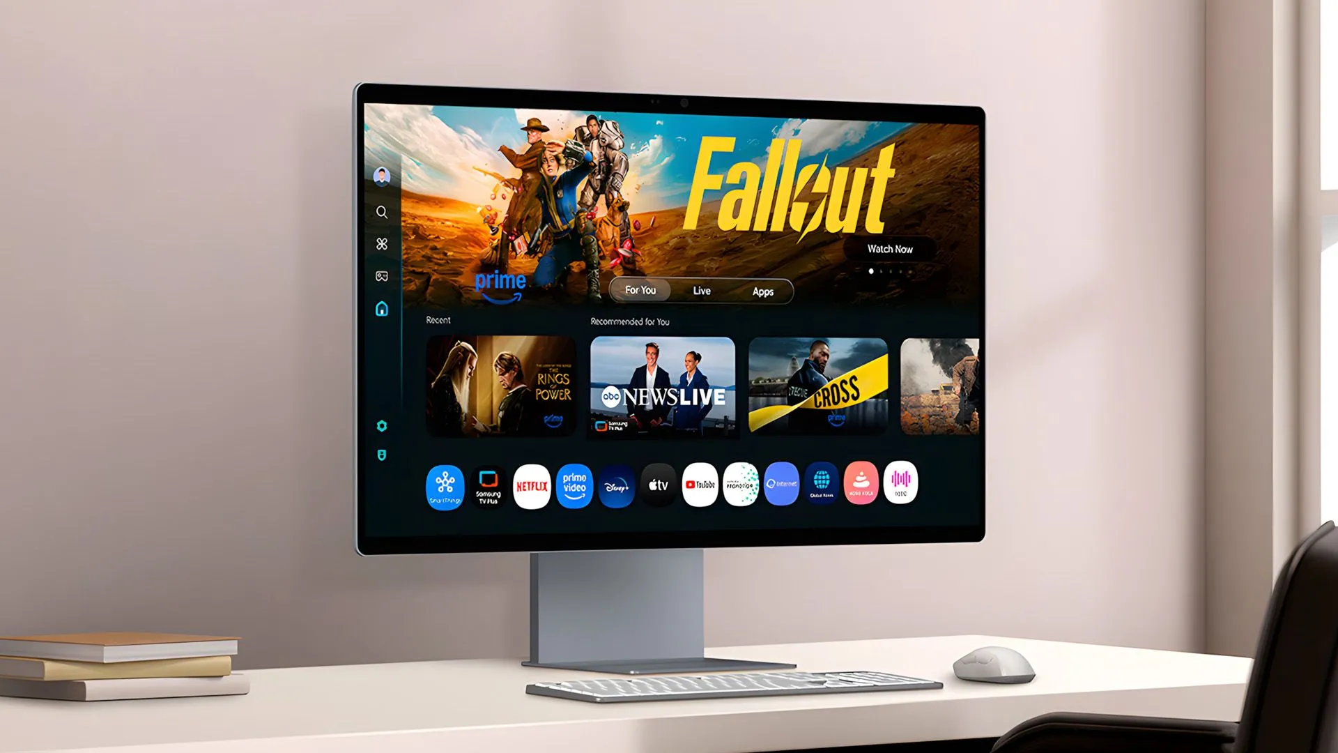 Màn hình thông minh Samsung Smart Monitor M9 hiển thị giao diện đa nhiệm