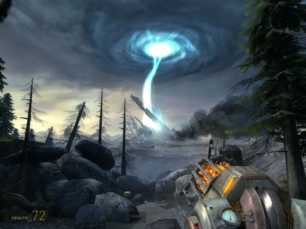 Một phân cảnh từ Half-Life 2: Episode 2, minh họa cho việc tiếp nối cốt truyện và tái sử dụng sáng tạo các cơ chế game.