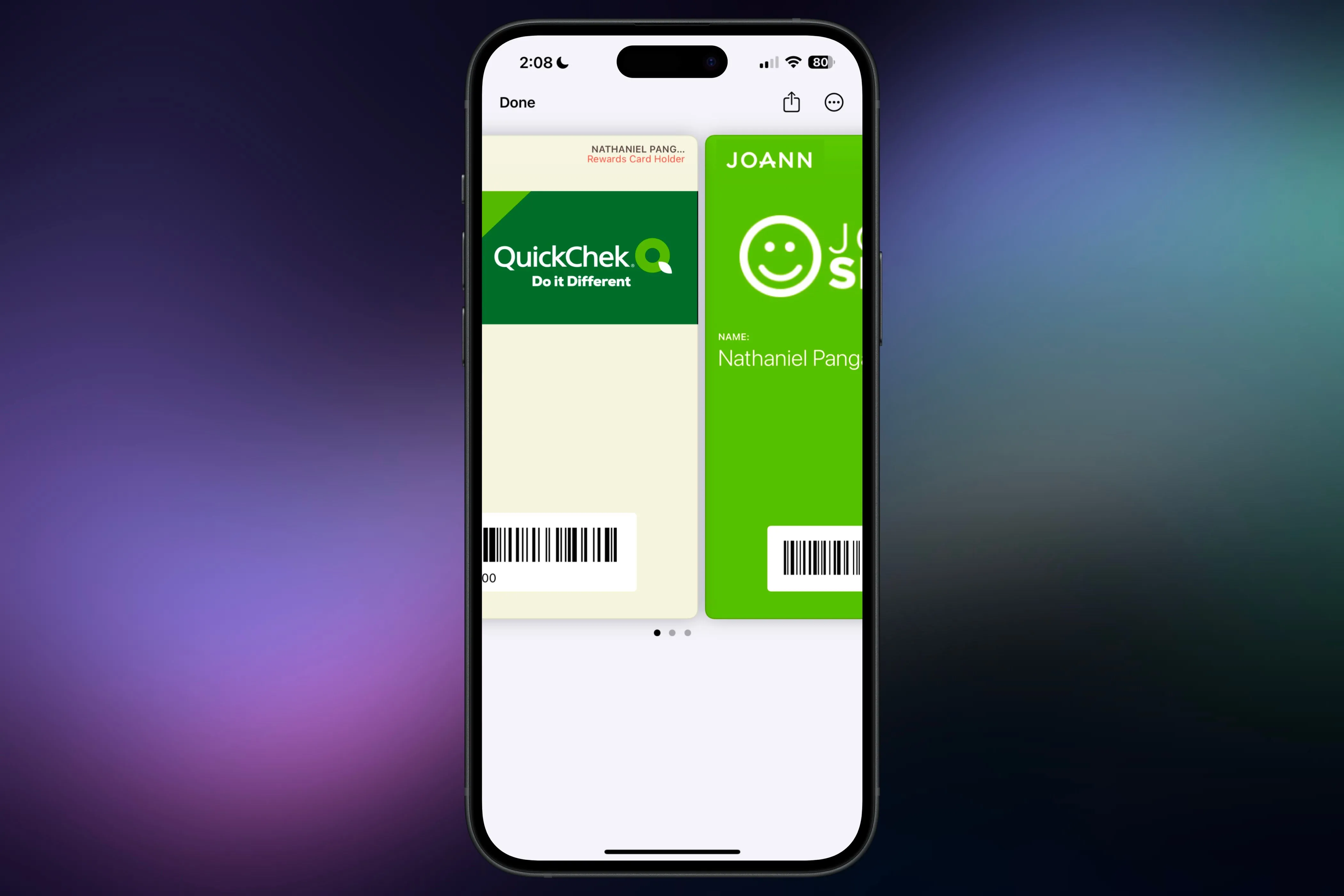 Nhóm thẻ trong ứng dụng Wallet.