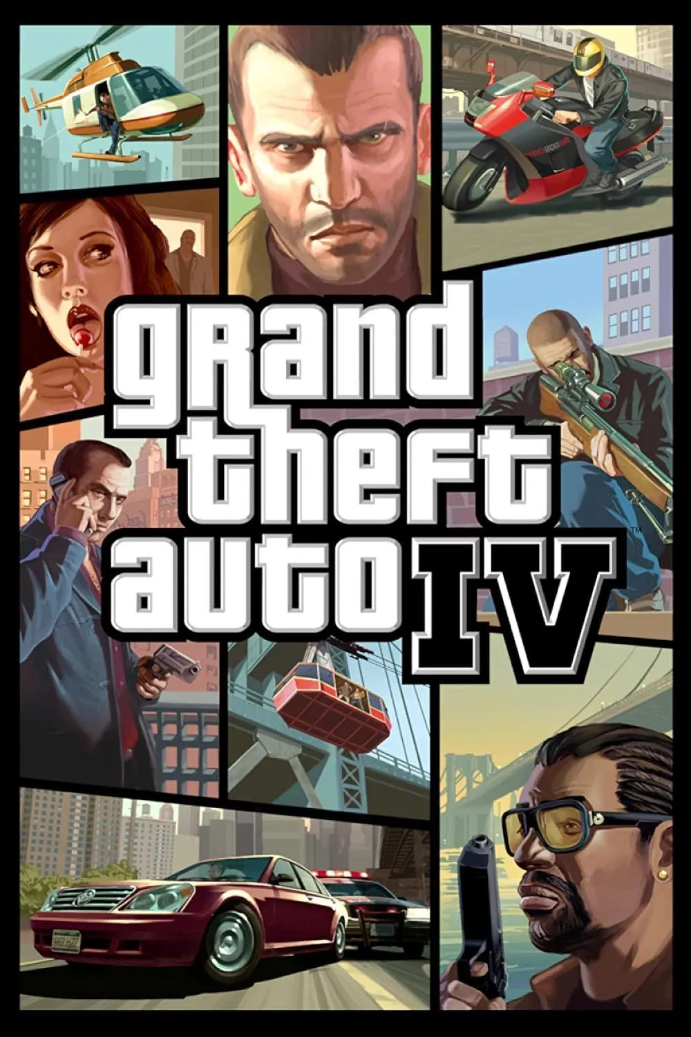 Niko Bellic trong một pha hành động với hiệu ứng vật lý ragdoll chân thực của Grand Theft Auto IV