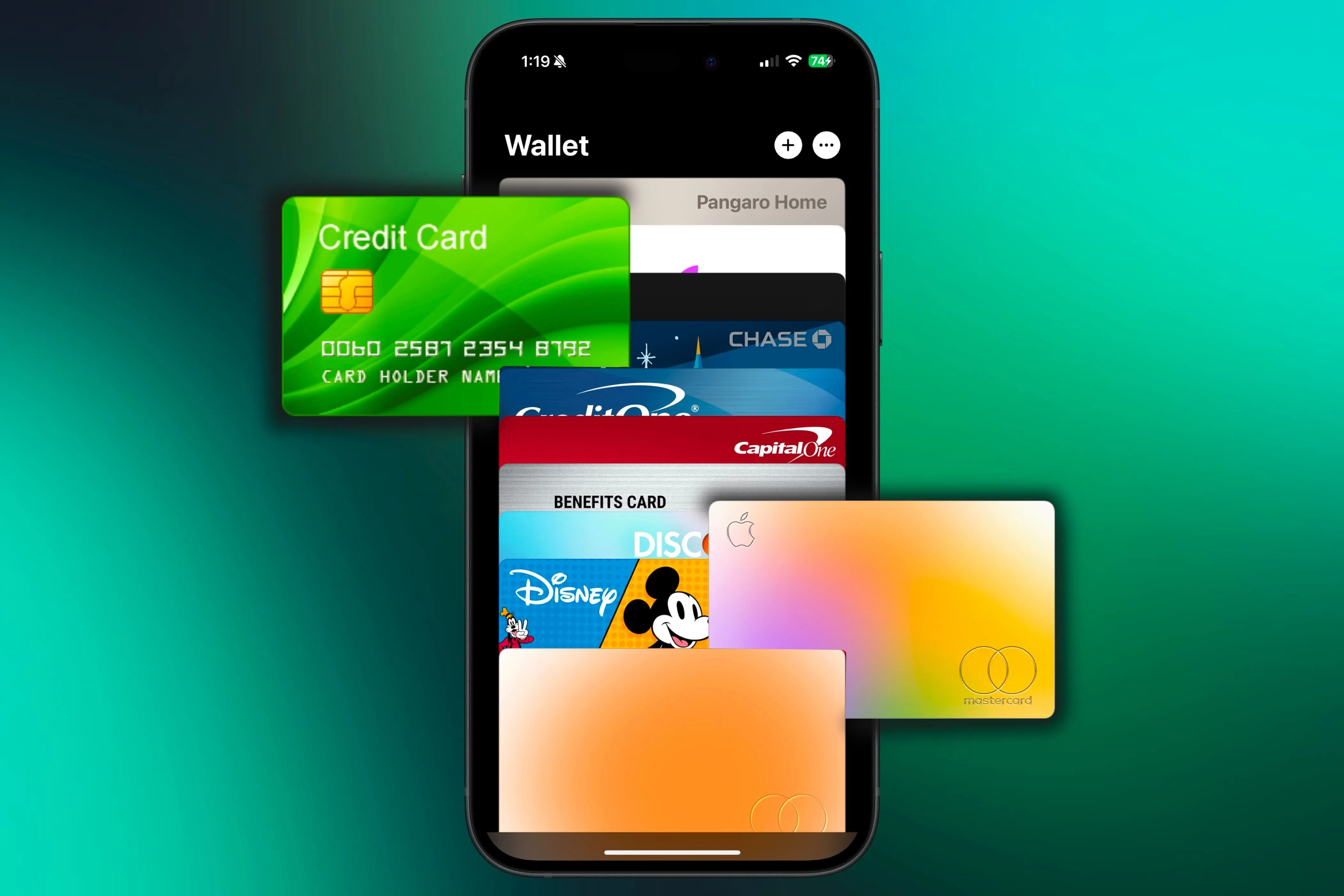 Tổ chức các thẻ khác nhau trong Apple Wallet.