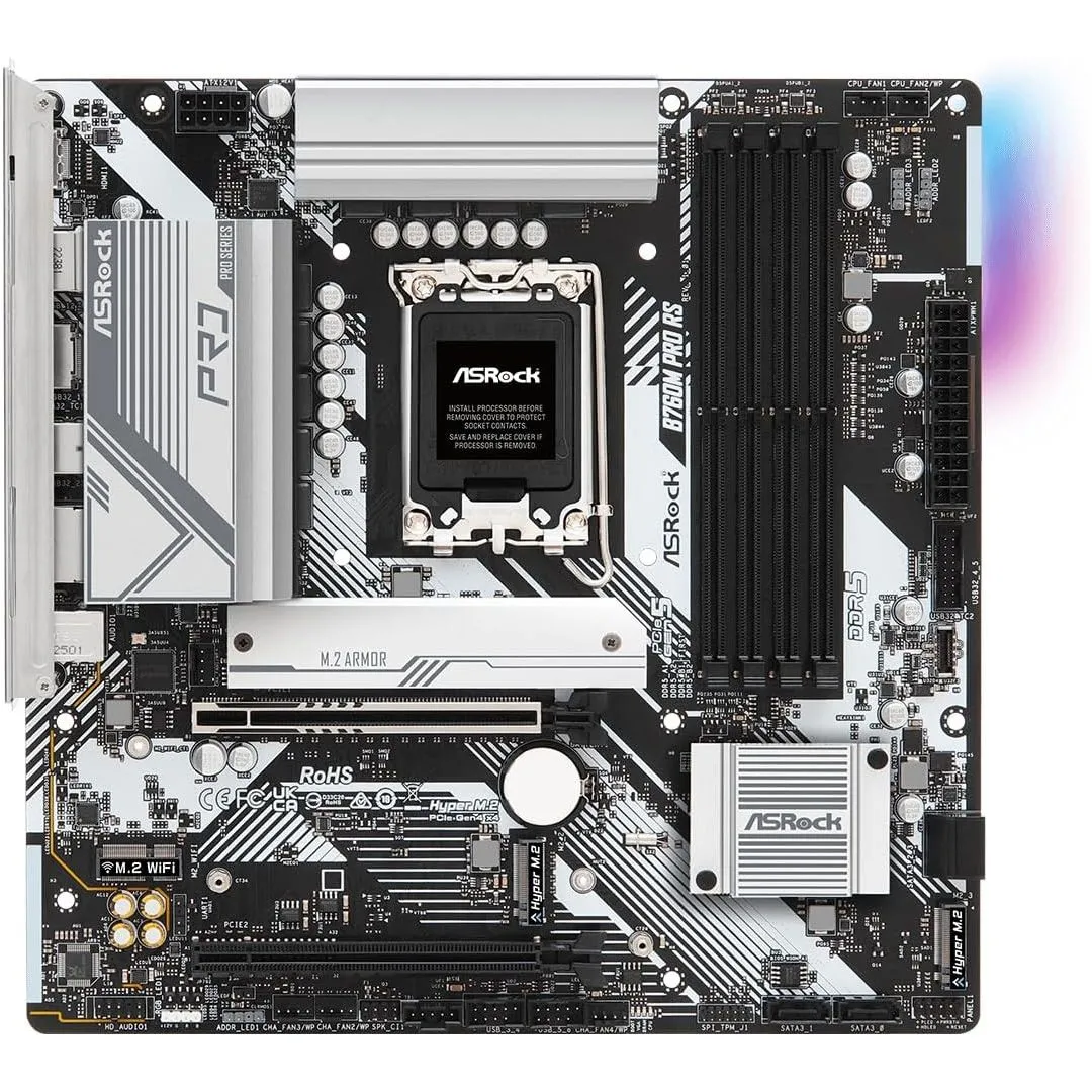 Bo mạch chủ ASRock B760M Pro RS, hỗ trợ CPU Intel đời mới, DDR5 và nhiều cổng kết nối cho NAS