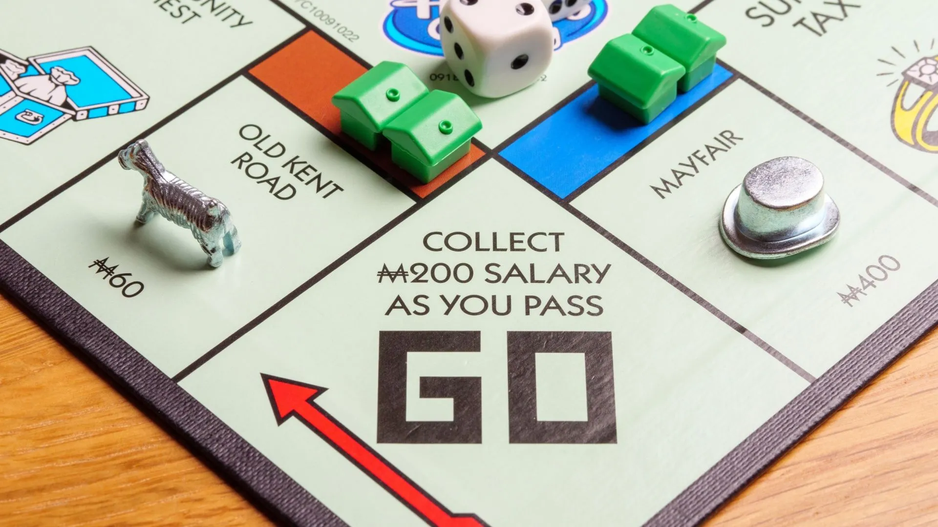 Các quân cờ trên bàn cờ Monopoly, minh họa cho game board game chuyển thể kỹ thuật số
