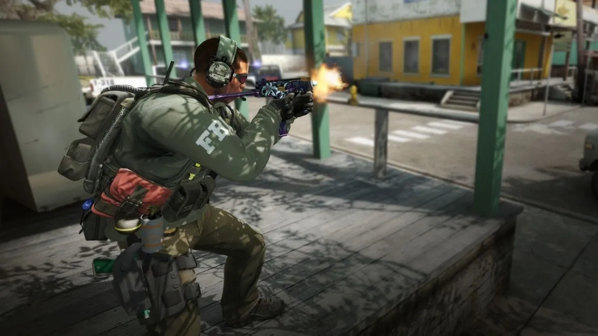 Cảnh trong game Counter-Strike Global Offensive, minh họa game FPS cần độ trễ thấp, không phù hợp DLSS.