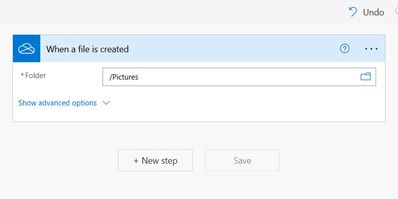 Chọn thư mục OneDrive cụ thể để kích hoạt flow tự động sao lưu tệp