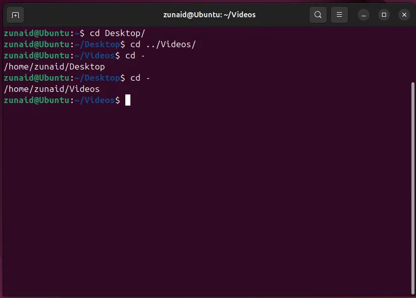 Chuyển đổi nhanh chóng giữa các thư mục bằng lệnh cd - trên Linux terminal.