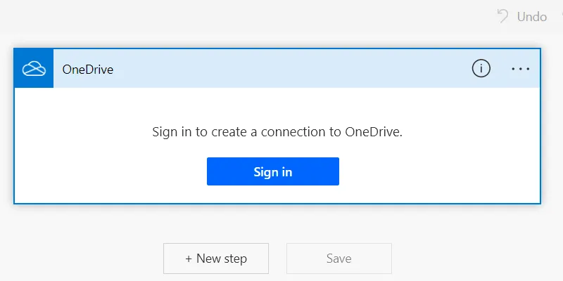 Đăng nhập tài khoản OneDrive để kết nối trigger trong Power Automate cho Web