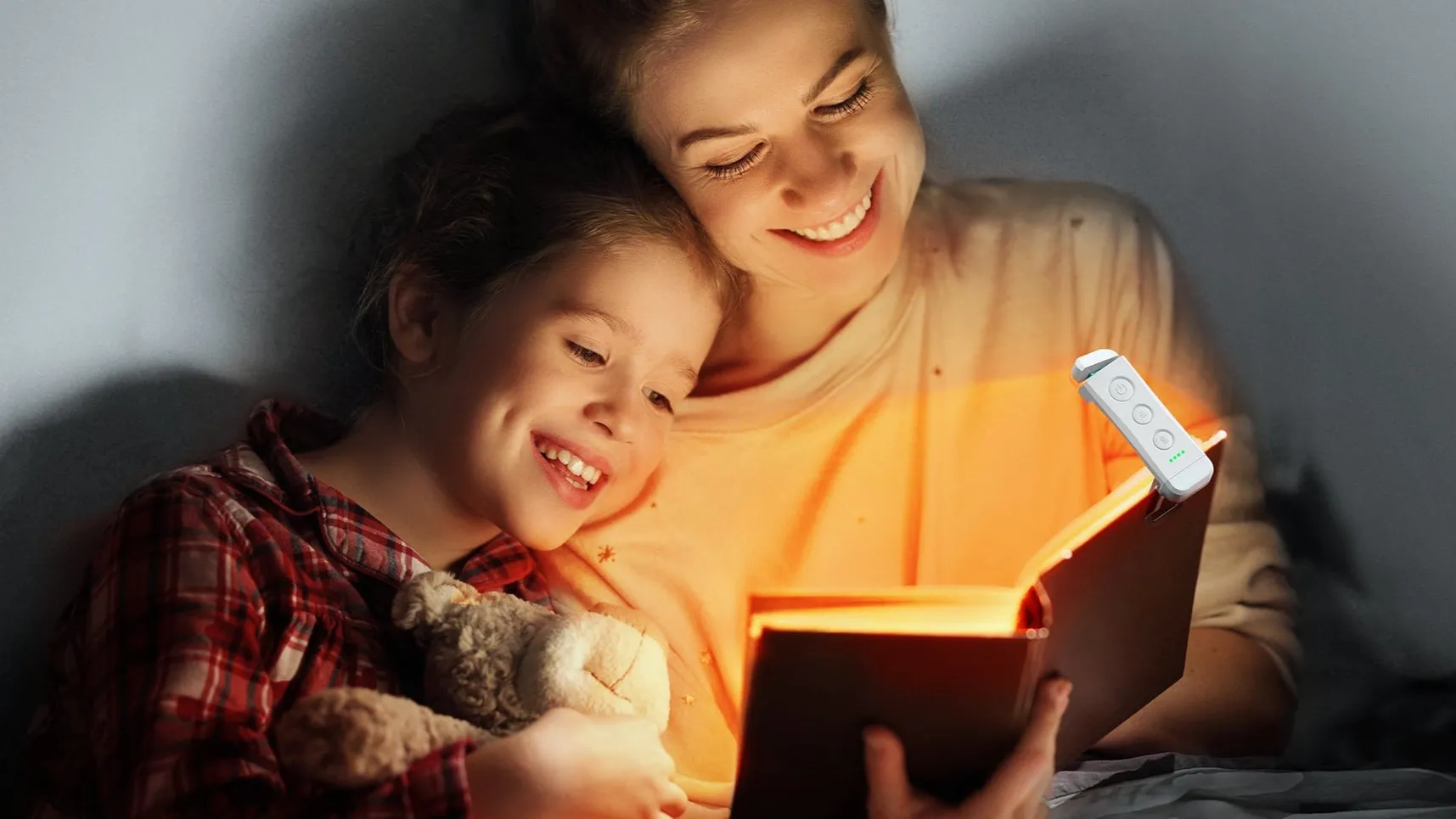 Đèn đọc sách Glocusent Rechargeable Book Light kẹp trên sách với ánh sáng dịu nhẹ, tùy chỉnh.