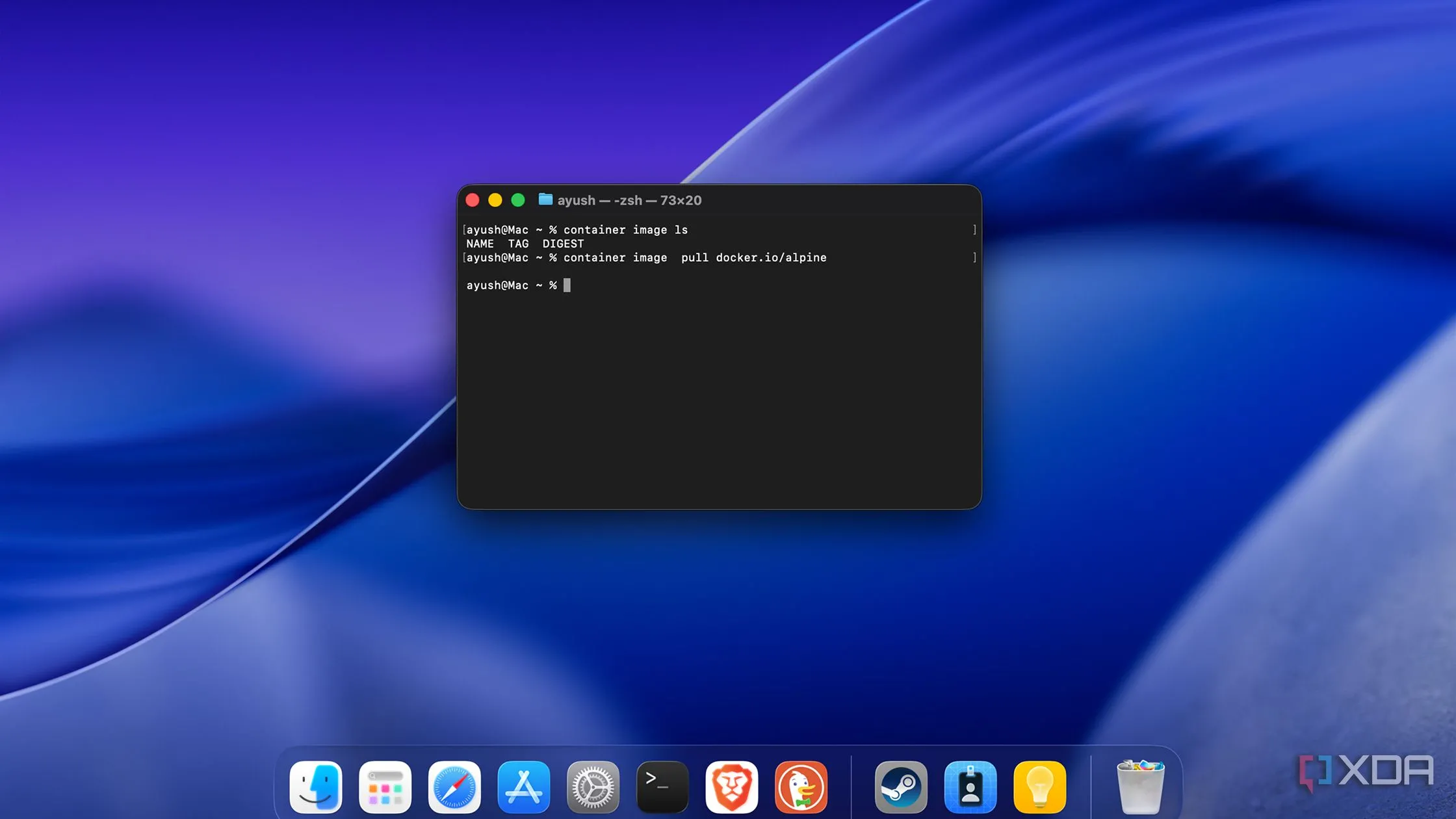 Hiển thị danh sách các image container với lệnh Apple Container CLI
