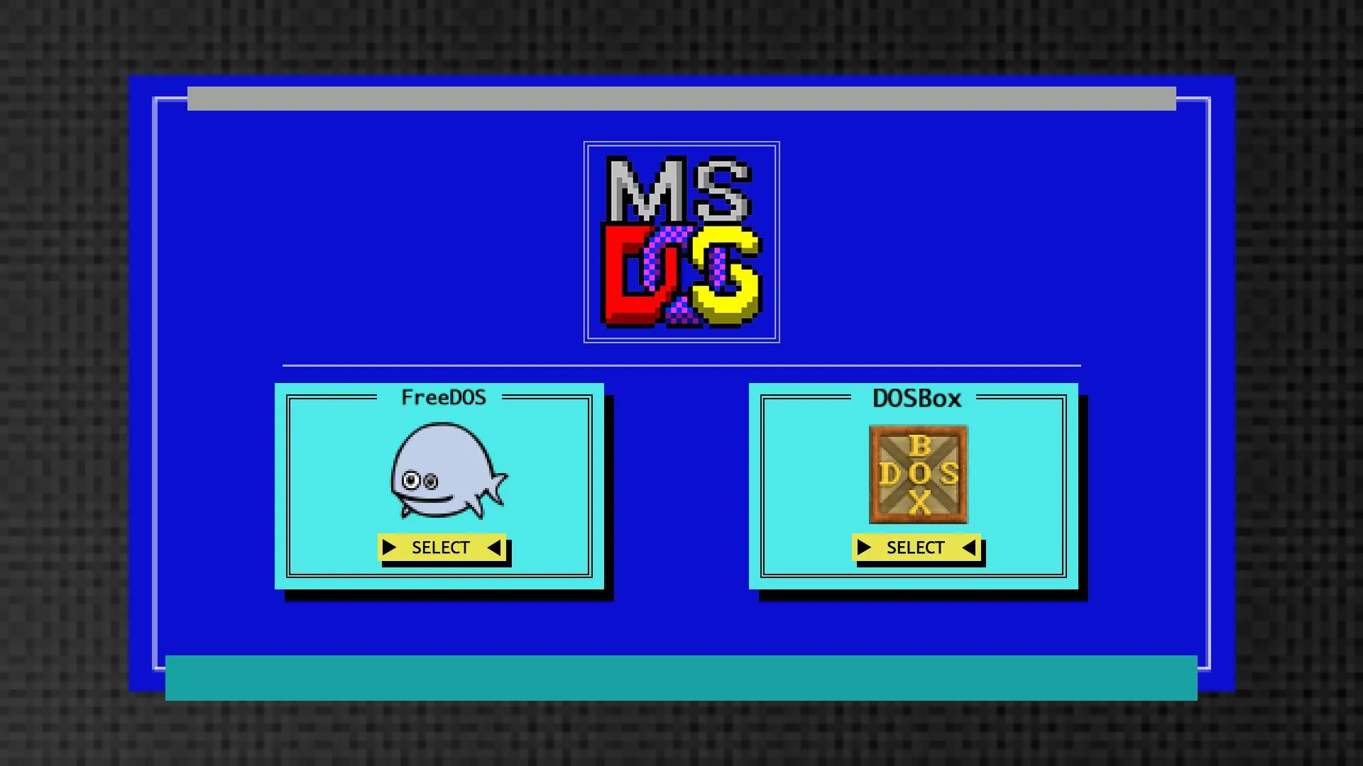 Hình minh họa một terminal với logo MS-DOS và logo FreeDOS cùng DOSBox.