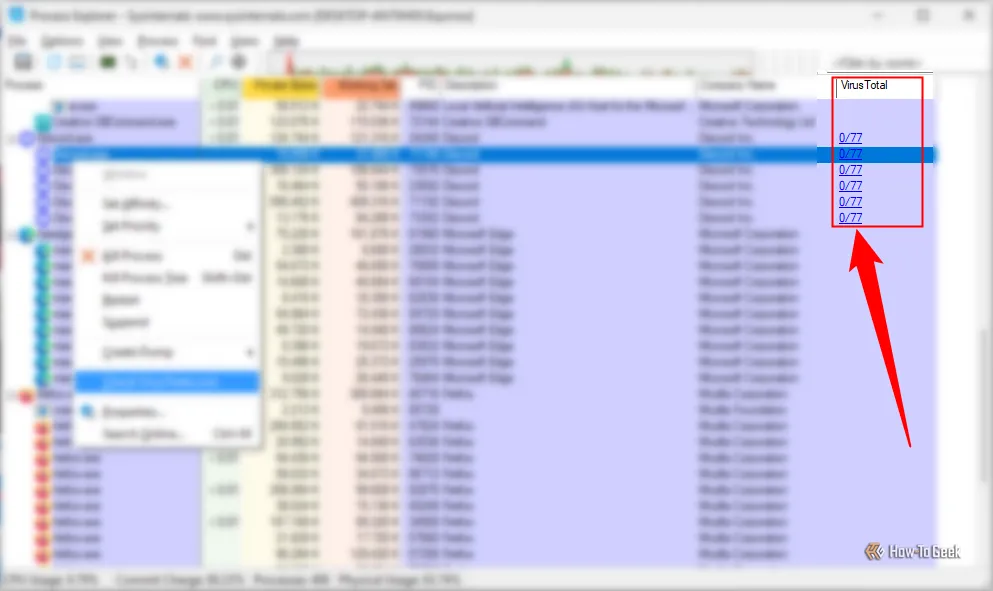 Kết quả quét tiến trình Discord qua VirusTotal cho thấy ứng dụng an toàn