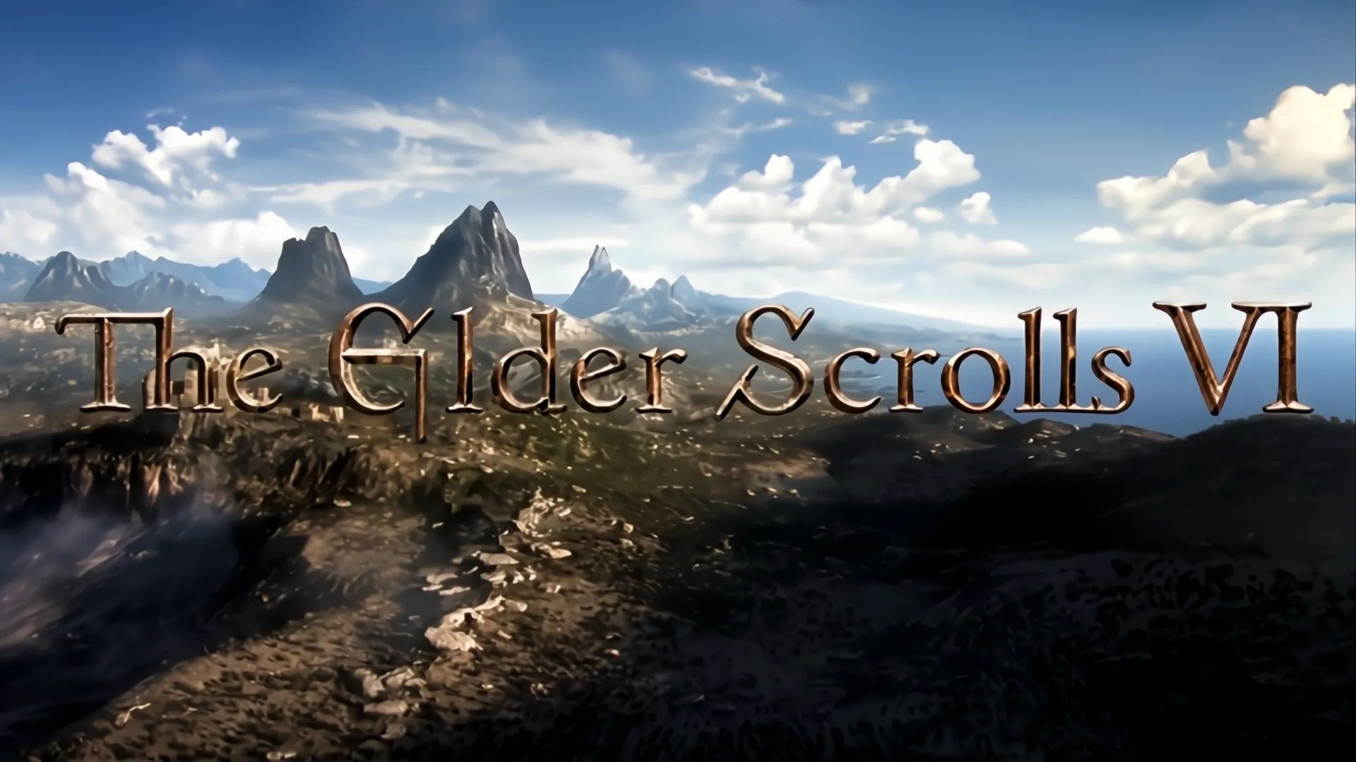 Logo The Elder Scrolls 6 trên nền phong cảnh hùng vĩ, biểu tượng cho tương lai của series game nhập vai huyền thoại.