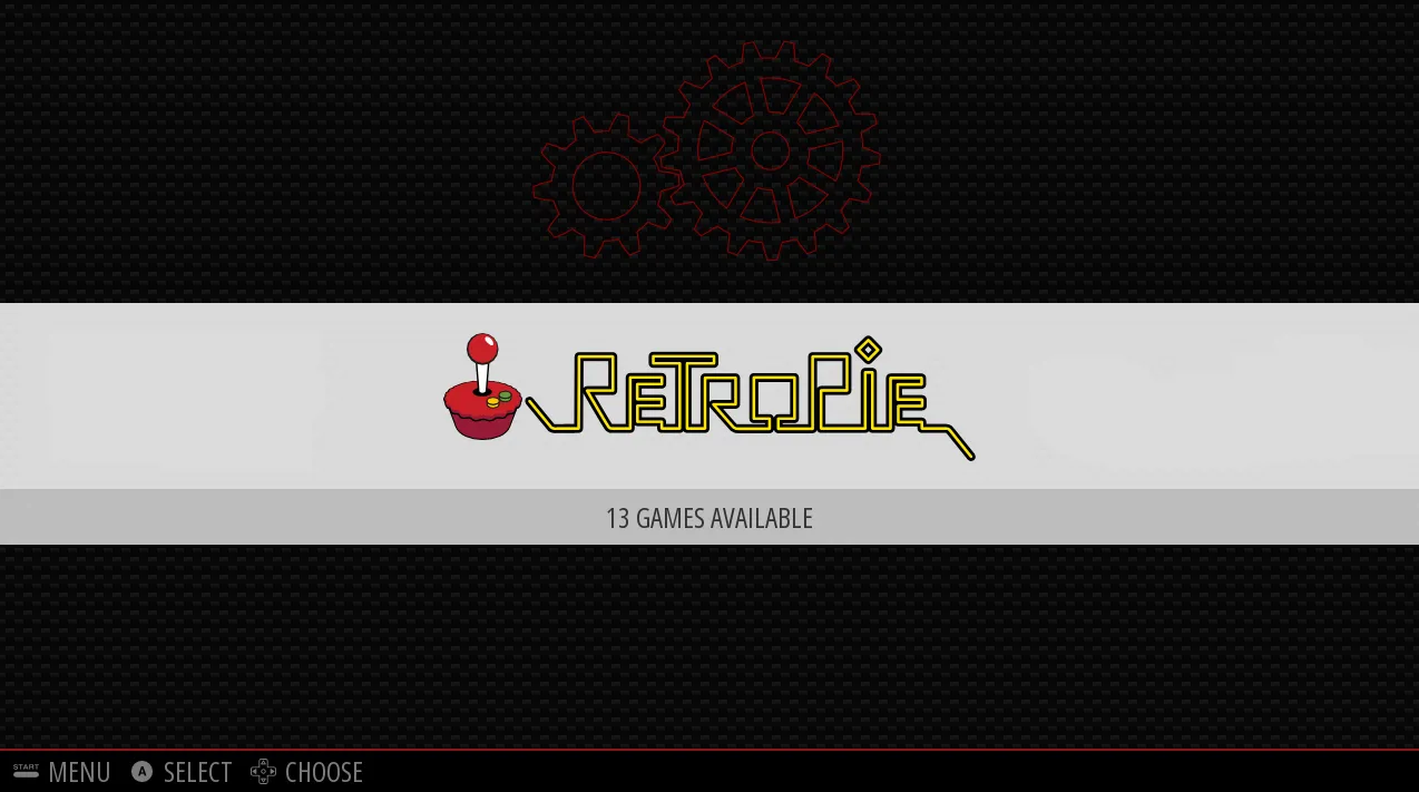 Màn hình chính của RetroPie hiển thị danh sách các hệ máy game giả lập