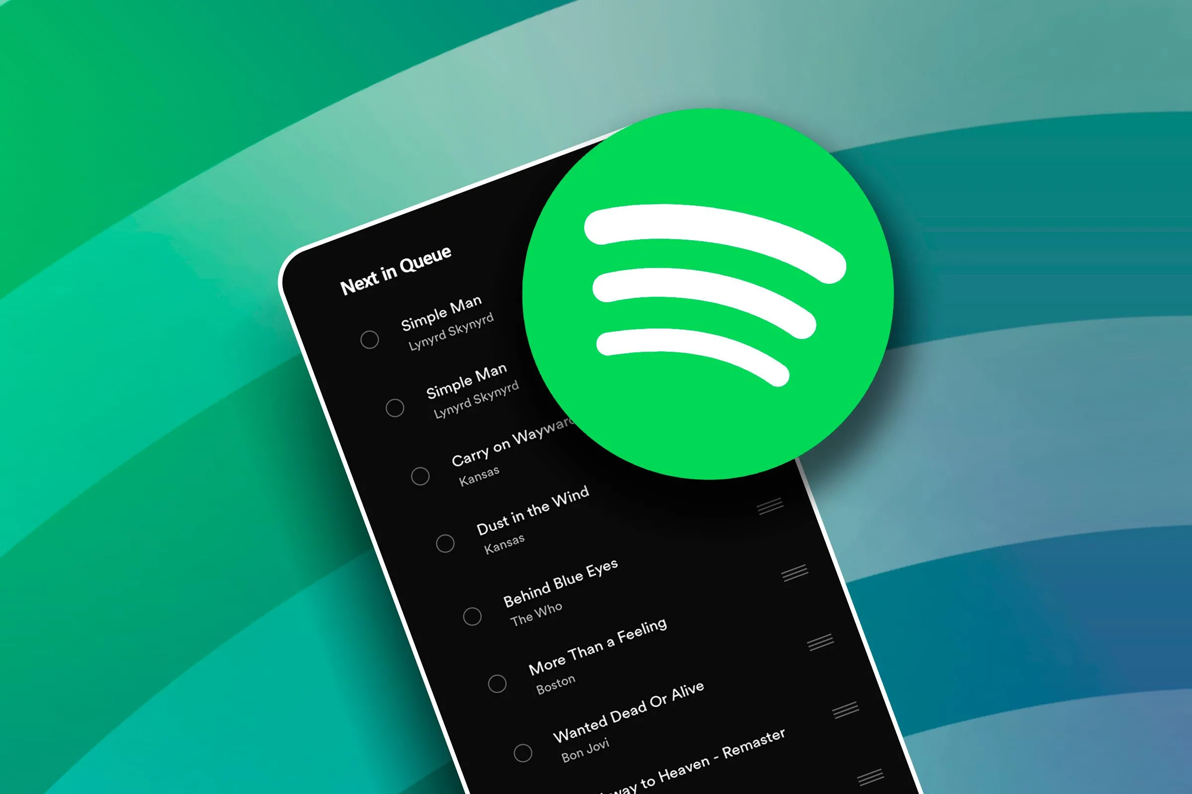 Màn hình điện thoại hiển thị danh sách phát Spotify trên Android Auto với tính năng Jam
