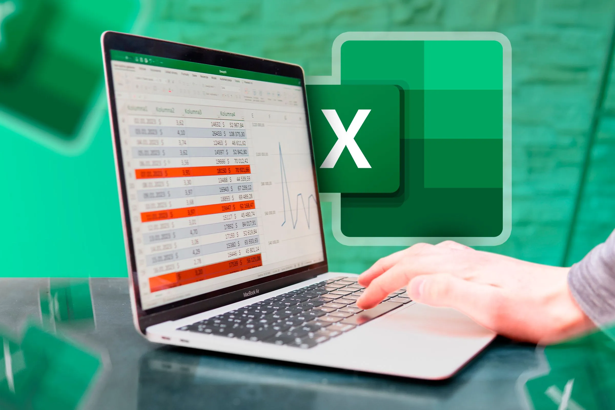 Máy tính xách tay hiển thị ứng dụng Microsoft Excel với bảng tính đang hoạt động, minh họa môi trường làm việc với các hàm mảng động.
