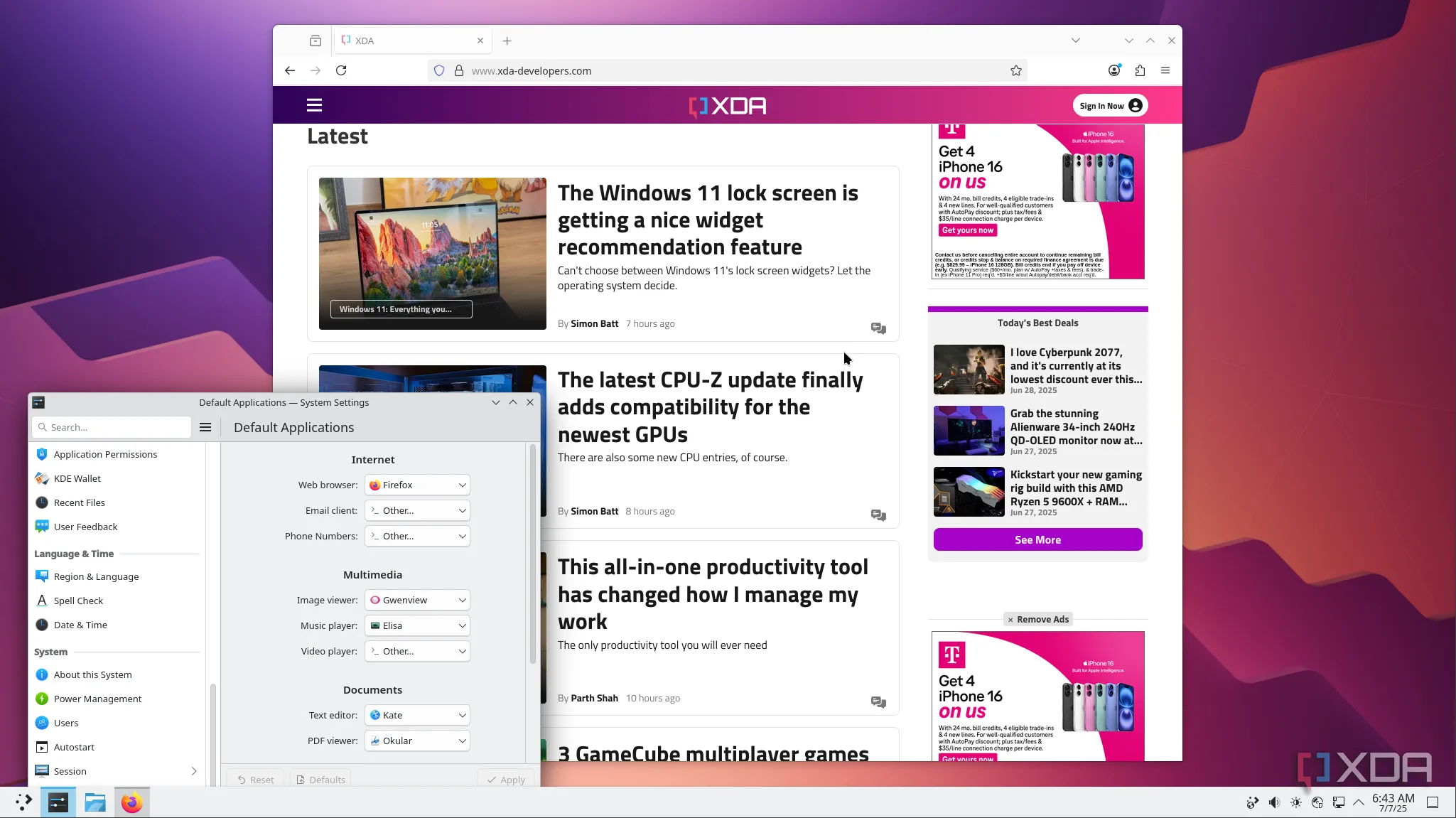Môi trường desktop KDE Plasma trên hệ điều hành NixOS cho người dùng Linux