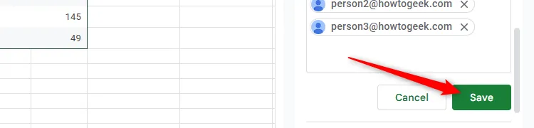 Nhấn &quot;Save&quot; để lưu và kích hoạt quy tắc thông báo có điều kiện trong Google Sheets
