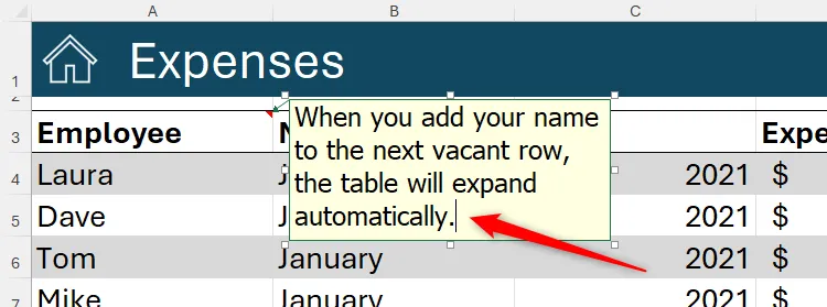 Quá trình thêm ghi chú vào một ô trong Microsoft Excel