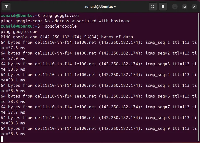 Sửa lỗi chính tả nhanh chóng bằng cách thay thế từ trong lệnh Linux trước đó với ký hiệu caret (^).