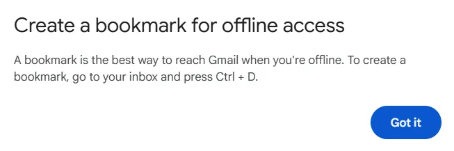 Tạo dấu trang cho Gmail trên trình duyệt Chrome để truy cập ngoại tuyến nhanh chóng.