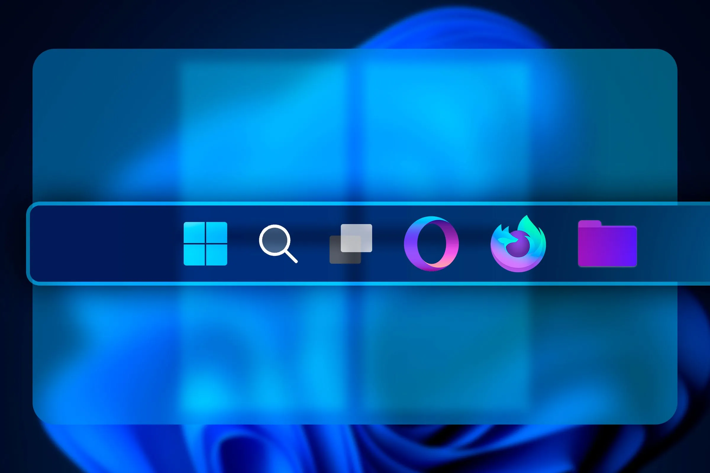 Thanh Taskbar Windows 11 đã được tùy chỉnh gọn gàng