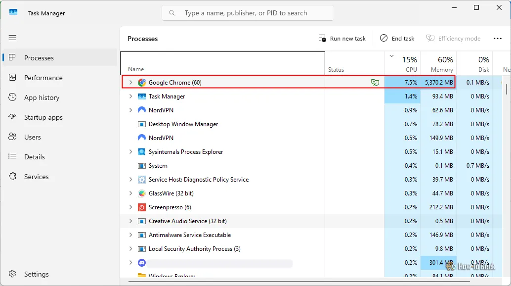 Ứng dụng Google Chrome đang mở trên máy tính chạy Windows 11
